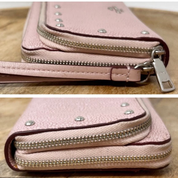 COACH Studded Leather Wallet/Wristlet - Picture 12 of 16